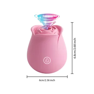 Vibratore rosa a forma di fiore massaggiatore intimo compatto per donna 6.8x6cm nuovo