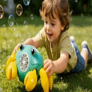 Cute crawling music bubble crab toy for kids outdoor fun with bubbles and cheerful sounds.