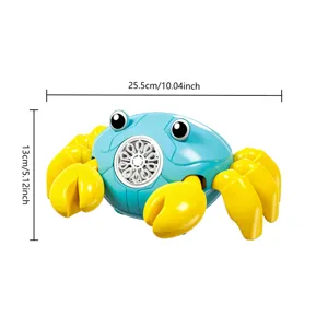 Cute crab automatic bubble machine toy with music, kids interactive outdoor toy for fun.