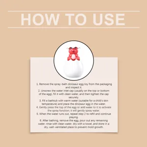 Spray bath dinosaur egg toy for kids bathroom water play fun red cartoon toy detailed view