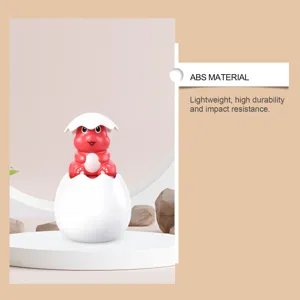 Cute red cartoon dinosaur egg bath toy made of durable lightweight ABS material for kids.