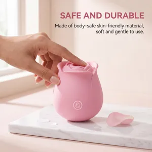 Giocattolo di massaggio rosa per donne, corpo in silicone morbido e delicato sulla pelle.