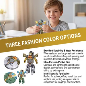 Transforming robot fidget spinner, dual-function decompression toy for kids and adults.