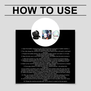 Galaxy projection bubble machine operation instruction detail infographic and setup guide.