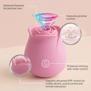 Vibratore rosa per donne, design compatto con controllo smart tramite app e funzioni.