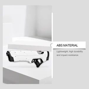 Detail view of electric water gun showing durable ABS material and lightweight impact resistance.