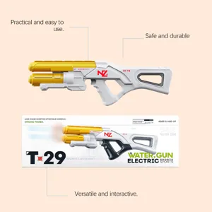 Electric water gun for summer outdoor fun, high capacity cool sci-fi design toy.