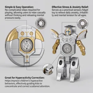 Transforming robot fidget spinner dual-use stress relief toy for kids and adults focus.