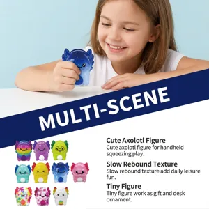 Joli jouet anti-stress axolotl rebond lent souple décoration bureau cadeau pour enfants