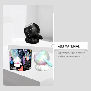 Galaxy projection bubble machine detail view showing durable ABS material build and lighting effect.