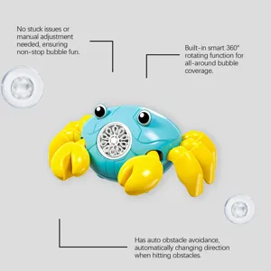 Crawling bubble crab toy with 360-degree rotation, auto obstacle avoidance, and fun interactive design.