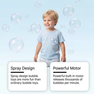Dettaglio pistola per bolle automatica con motore potente e design spray divertente.