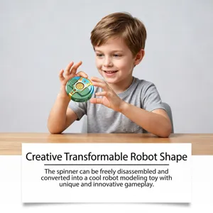 Transformable robot fidget spinner toy, 2-in-1 decompression stress relief toy for kids.
