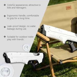 Electric water gun for kids outdoor summer pool beach toy with ergonomic handle and leak-proof.