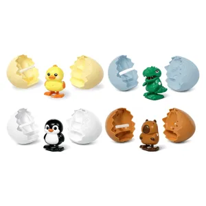 Set de juguetes de huevos de animales de cuerda con bonitas figuras de pato dinosaurio.