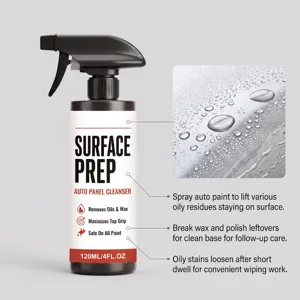 Autopaneelreiniger spuitfles detailweergave oppervlaktevoorbereiding waterdruppel 120ml