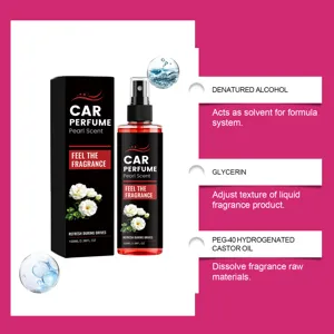 Vista dettagliata del flacone spray per profumo auto da 100 ml con formule attive.