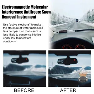 Car electromagnetic snow removal instrument detail, showing frost and ice removal effect.