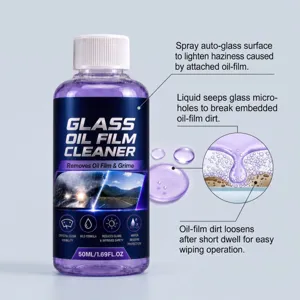 Nettoyant film huile vitre auto 50ml enleve salte tenace pour vision claire en conduisant.
