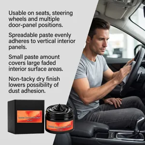 Crema di riparazione pelle auto per sedili e volante, ripristina facilmente superfici usurate.