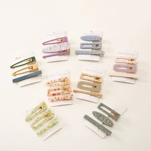 Acrylic hair clip set geometric side clips cute hair accessories for women and girls daily wear