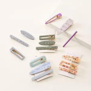 Acrylic acetate hair clips set, stylish geometric hair pins and side clips for women and girls daily styling.