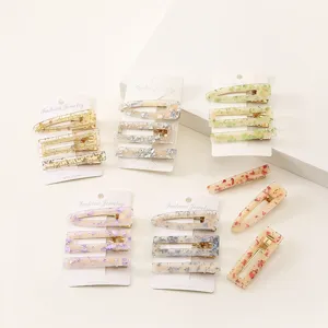 Acrylic hair clip set geometric side clips cute fashion hair accessories for women girls