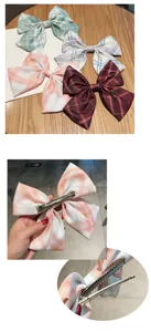 Barrette nœud papillon à carreaux style coréen accessoire cheveux mignon pour femme