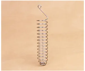 Detail view of the stainless steel parrot foraging feeder spring basket for small birds and pets.