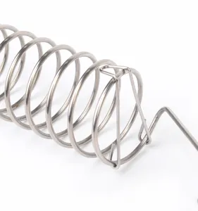 Stainless steel spiral bird feeder close up detail showing durable metal foraging fruit basket.