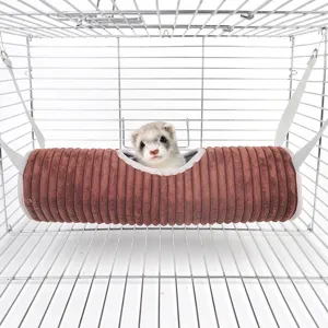 Amaca per Criceto Inverno Caldo Sospeso Letto Tunnel Pile Furetto Chinchilla Piccolo Animale Gabbia Nido per Dormire Forniture per Animali