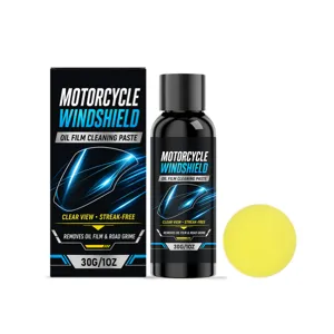 Efficace pate de nettoyage pour film huileux de pare-brise de moto elimine saletes.