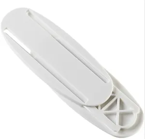 White oval power strip holder punch-free wall mount detail view for socket and router fix