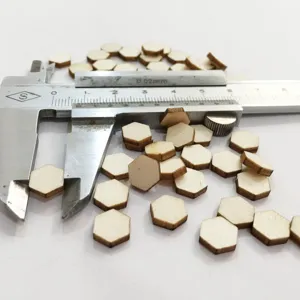 Natural wood hexagonal DIY craft pieces for handmade decoration and painting projects.