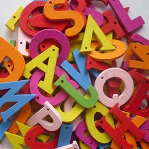 Colorful wooden letters alphabet ornaments bulk for DIY crafts home wedding party decoration props