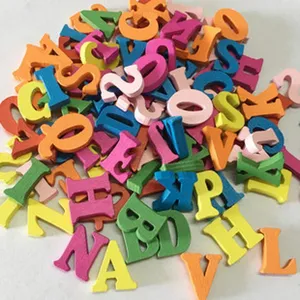 Colorful wooden alphabet letters numbers set for DIY crafts wedding party home decor display.