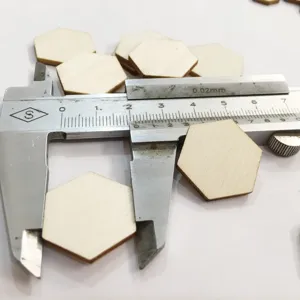 Natural wood hexagon slices for DIY crafts, graffiti and eco-friendly home decoration details.