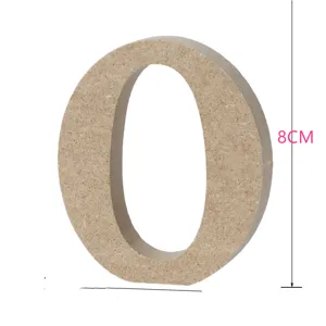 Wooden number letter ornament 8cm DIY craft home decor wedding photography prop rustic style