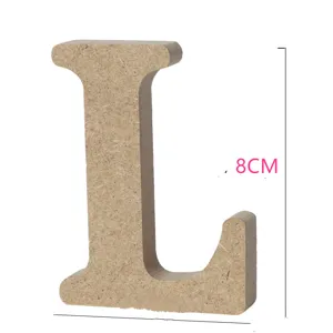 Wooden letter L ornament desktop decor rustic home wedding photography props 8cm tall
