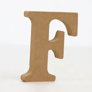 Wooden letter F ornament rustic 3D alphabet sign for home decor and wedding photography props