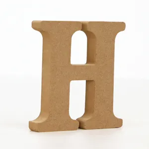Wooden letter H ornament, rustic MDF alphabet sign for home decor, wedding props and photography.