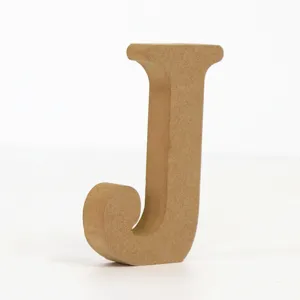 Wooden letter J decor ornament rustic alphabet block for home wedding party display props