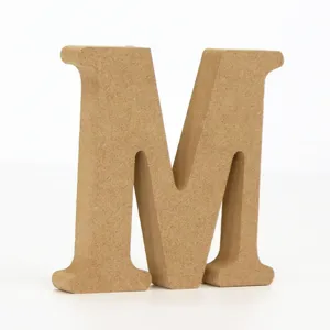 Wooden letter M decor ornament, rustic MDF alphabet sign for home decor, wedding and photo prop.