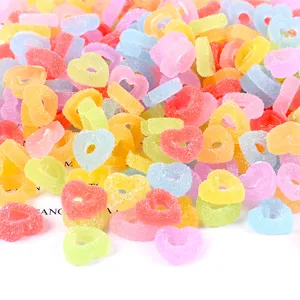 Ciondoli a Ciambella a Cuore in Resina DIY Cabochon di Caramelle con Glassa Simulata Accessori per la Creazione di Gioielli Fatti a Mano Articoli per Artigianato