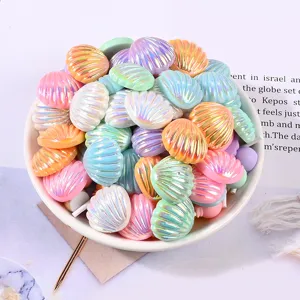 Ciondoli Conchiglia Colorata in Resina per Accessori Zoccoli DIY Effetto Madreperla Lucida