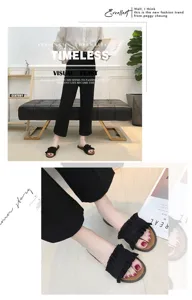 Women summer flat sandals with stylish ruffle strap open toe casual beach shoes daily wear