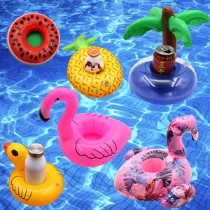 PVC aufblasbarer Getränkehalter für Pool, süße Tier- und Fruchtmotive für Sommerparty.