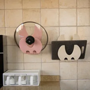 Kitchen pot lid and cutting board holder, cute cartoon shaped wall mount organizer rack.