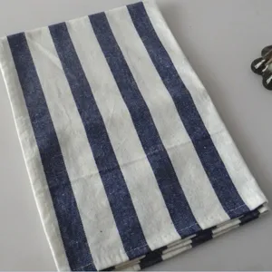 Blau-weiße gestreifte Stoff Tischset Servietten für Zuhause Esszimmer Deko Tischdecke.