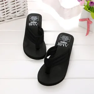 Sommer neuer Stil schwarze Zehentrenner Keilabsatz Plateau Strandschuhe Damen Sandalen.